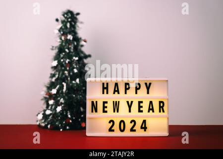 Bonne année 2024 sur Light Box Banque D'Images