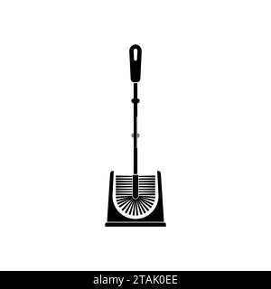 Icône de brosse de toilette isolée sur fond blanc. Outil pour nettoyer les toilettes et autres équipements de plomberie. Illustration vectorielle. Illustration de Vecteur