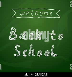 Bienvenue à l'école. Contexte sur Chalkboard Illustration de Vecteur