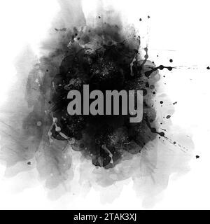 Vecteur de trait de pinceau de cercle isolé sur fond blanc. Contour de forme circulaire noir. Pour tampon, joint, encre et modèle de conception de pinceau. Grunge rond Banque D'Images