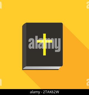 Bible avec ombre sur fond jaune. Illustration vectorielle Illustration de Vecteur