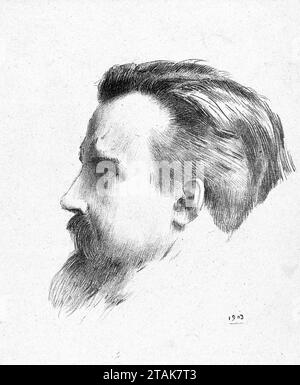 Portrait de l'artiste français Maurice Denis (1870-1943) par Odilon Redon, 1903 Banque D'Images