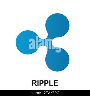 Ripple crypto devise blockchain logo plat isolé sur fond blanc. Illustration vectorielle Illustration de Vecteur