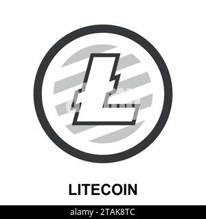 Litecoin crypto devise blockchain logo plat isolé sur fond blanc. Illustration vectorielle Illustration de Vecteur
