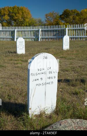 Publiez Cimetière, Fort Buford State Historic Site, Dakota du Nord Banque D'Images