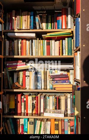 01.12.2023, Berlin, eine Bücherbox Telefonzelle Haus der Jugend Anne Frank in der Mecklenburgische Straße im Bezirk Wilmersdorf.Buch - Naturschutz in der Großstadt *** 01 12 2023, Berlin, une boîte à livres boîte de téléphone Maison des jeunes Anne Frank à Straße mecklembourgeoise dans le district de Wilmersdorf conservation des livres dans la grande ville crédit : Imago/Alamy Live News Banque D'Images