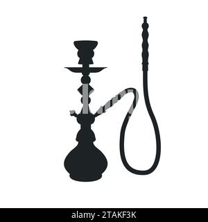 Silhouette noire d'un Hookah. Illustration vectorielle. Illustration de Vecteur