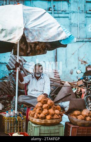 Les gens dans les rues de l'Inde Banque D'Images