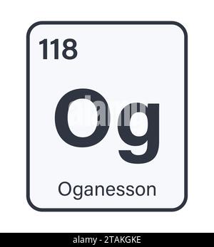 Symbole chimique Oganesson. Illustration de Vecteur