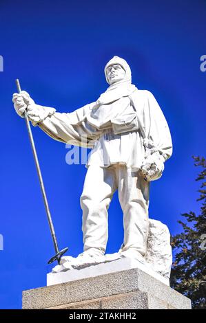 Le Capitaine Robert Falcon Scott Statue, Worcester Boulevard, Christchurch, Canterbury, île du Sud, Nouvelle-Zélande Banque D'Images