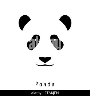 Vecteur d'icône Panda Head sur un fond blanc Illustration de Vecteur