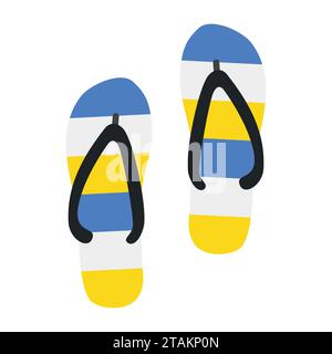 Pantoufles de plage icône dans le style plat isolé sur fond blanc. Illustration vectorielle. Illustration de Vecteur