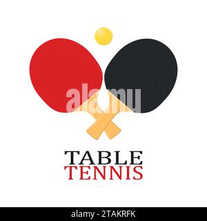 Deux raquettes pour jouer au tennis de table ou ping-pong vecteur isolé sur fond blanc. Illustration de Vecteur
