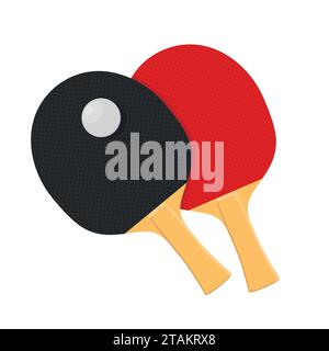 Deux raquettes pour jouer au tennis de table ou ping-pong vecteur isolé sur fond blanc. Illustration de Vecteur