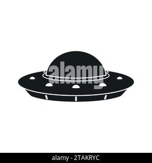 Icône de soucoupe volante UFO isolée sur fond blanc. Illustration vectorielle Illustration de Vecteur