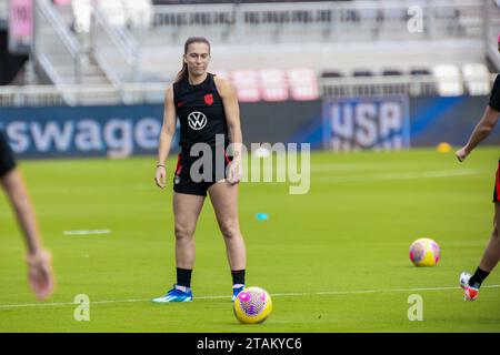 USWNT v China PR Training day, International friendly match, au DRV PNK Stadium à fort Lauderdale, Floride, USA 12/1/2023, photo : Chris Arjoon/AFP Banque D'Images