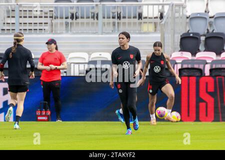 USWNT v China PR Training day, International friendly match, au DRV PNK Stadium à fort Lauderdale, Floride, USA 12/1/2023, photo : Chris Arjoon/AFP Banque D'Images