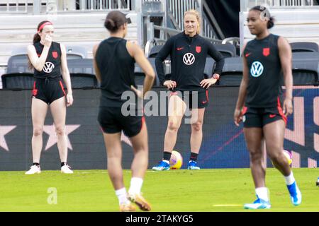 USWNT v China PR Training day, International friendly match, au DRV PNK Stadium à fort Lauderdale, Floride, USA 12/1/2023, photo : Chris Arjoon/AFP Banque D'Images