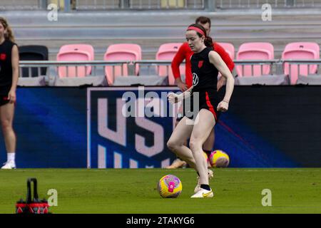 USWNT v China PR Training day, International friendly match, au DRV PNK Stadium à fort Lauderdale, Floride, USA 12/1/2023, photo : Chris Arjoon/AFP Banque D'Images