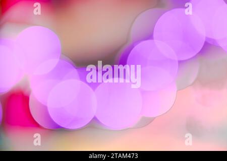 Abstrait rose flou doux bokeh cercles lumineux fond brillant, gros plan Banque D'Images