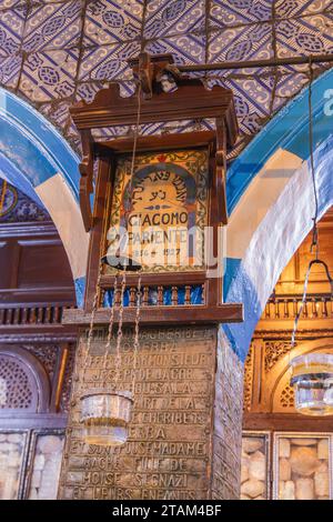 Djerba, Médenine, Tunisie. 15 mars 2023. Vue intérieure de la synagogue El Ghriba. Banque D'Images