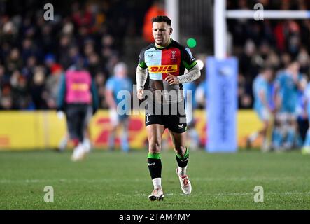 Twickenham, Royaume-Uni. 01 décembre 2023. Premier championnat Rugby. Harlequins V sale Sharks. Le Stoop. Twickenham. Danny Care (Harlequins) lors du match de rugby Harlequins V sale Sharks Gallagher Premiership. Crédit : Sport in Pictures/Alamy Live News Banque D'Images