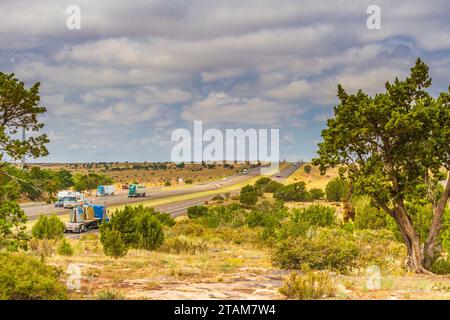 Interstate 40 entre Texas State Line et Albuquerque, Nouveau-Mexique. Banque D'Images