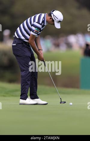 Sydney, Australie, 30 novembre 2023. Rikuya Hoshino putts lors de la 1e manche de l'Open de golf australien au Lakes Golf Club le 30 novembre 2023 à Sydney, en Australie. Crédit : Damian Briggs/Speed Media/Alamy Live News Banque D'Images