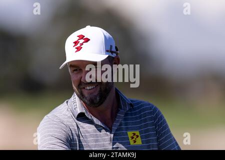 Sydney, Australie, 30 novembre 2023. Marc Leishman sourit lors de la ronde 1 de l’Open de golf australien au Lakes Golf Club le 30 novembre 2023 à Sydney, en Australie. Crédit : Damian Briggs/Speed Media/Alamy Live News Banque D'Images