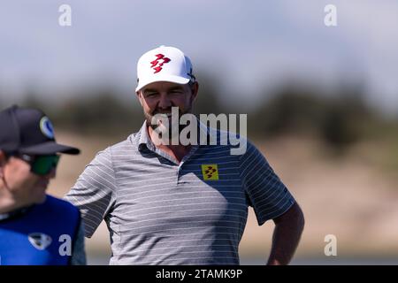 Sydney, Australie, 30 novembre 2023. Marc Leishman sourit lors de la ronde 1 de l’Open de golf australien au Lakes Golf Club le 30 novembre 2023 à Sydney, en Australie. Crédit : Damian Briggs/Speed Media/Alamy Live News Banque D'Images