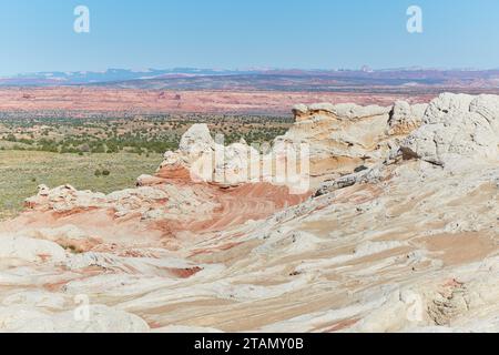 L'extraordinaire White Pocket dans le nord de l'Arizona est l'une des merveilles géologiques les plus uniques au monde Banque D'Images