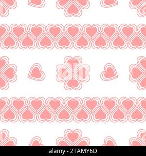 Motif abstrait transparent vectoriel sur un fond blanc. Coeurs roses Illustration de Vecteur