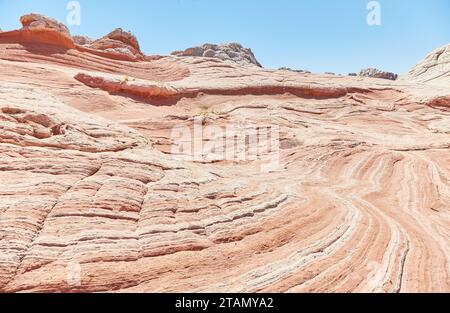 L'extraordinaire White Pocket dans le nord de l'Arizona est l'une des merveilles géologiques les plus uniques au monde Banque D'Images