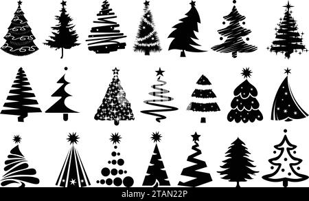 Conception de silhouettes d'arbre de Noël vectoriel gratuit Illustration de Vecteur