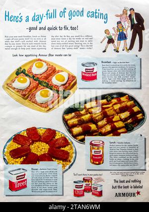 1947 Armour conserves de viandes ad Banque D'Images