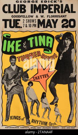 IKE & Tina Turner Revue 1969 Hometown St. Louis, Mo, affiche de concert du Club Imperial Banque D'Images