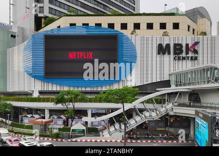 Bangkok, Thaïlande - septembre 18 2018 : entrée principale de MBK, un centre commercial dans le centre-ville. Banque D'Images