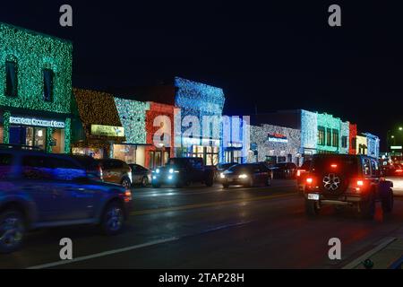 Big Bright Light Show lumières de Noël dans le centre-ville de Rochester Michigan USA Banque D'Images