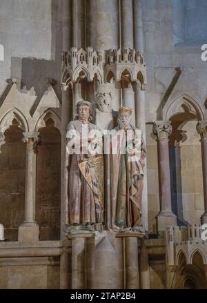 Stifterfiguren Ekkehard II Und Uta, rue Dom Peter und Paul, Naumburg, Sachsen-Anhalt, Deutschland *** chiffres des donateurs Ekkehard II et Uta, St. Cathédrale Pierre et Paul, Naumburg, Saxe-Anhalt, Allemagne crédit : Imago/Alamy Live News Banque D'Images