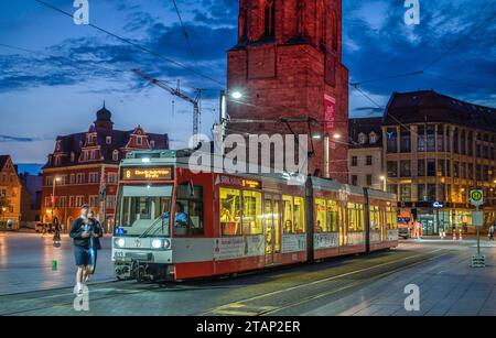 Rue Marktkirche Marien, Roter Turm, Marktplatz, Halle an der Saale, Sachsen-Anhalt, Deutschland *** St. Marys Market Church, Tour Rouge, place du marché, Halle an der Saale, Saxe-Anhalt, Allemagne crédit : Imago/Alamy Live News Banque D'Images