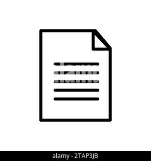 Icônes de document texte vectoriel papier. Entreprise de sumbol de ligne. Message d'icône de fichier. Papier à lettres plié. Icône de ligne Illustration de Vecteur