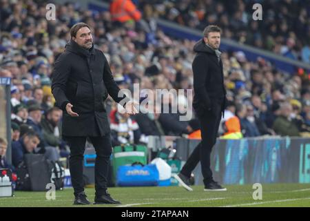 Daniel Farke Manager de Leeds United réagit lors du Sky Bet Championship Match Leeds United vs Middlesbrough à Elland Road, Leeds, Royaume-Uni, le 2 décembre 2023 (photo de James Heaton/News Images) Banque D'Images