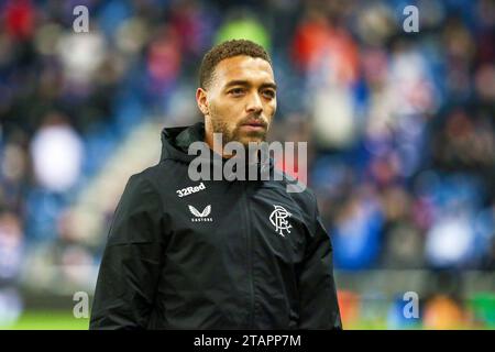 CYRIEL DESSERS, footballeur professionnel, joue actuellement pour le Rangers FC, basé à Ibrox Stadium, Glasgow, Écosse, Royaume-Uni. Banque D'Images