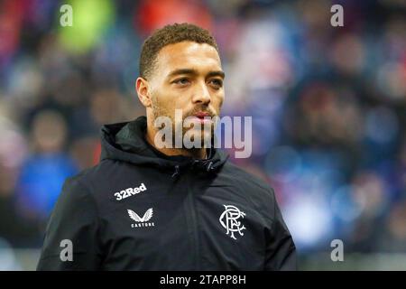 CYRIEL DESSERS, footballeur professionnel, joue actuellement pour le Rangers FC, basé à Ibrox Stadium, Glasgow, Écosse, Royaume-Uni. Banque D'Images