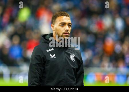 CYRIEL DESSERS, footballeur professionnel, joue actuellement pour le Rangers FC, basé à Ibrox Stadium, Glasgow, Écosse, Royaume-Uni. Banque D'Images