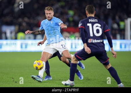 Rome, Italie. 02 décembre 2023. Ciro immobile du Latium en action lors du championnat italien Serie A match de football entre SS Lazio et Cagliari Calcio le 2 décembre 2023 au Stadio Olimpico à Rome, Italie - photo Federico Proietti/DPPI crédit : DPPI Media/Alamy Live News Banque D'Images