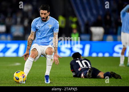 Rome, Italie. 02 décembre 2023. Luis Alberto du SS Lazio réagit lors du match de football Serie A entre SS Lazio et Cagliari Calcio au stade Olimpico de Rome (Italie), le 2 décembre 2023. Crédit : Insidefoto di andrea staccioli/Alamy Live News Banque D'Images