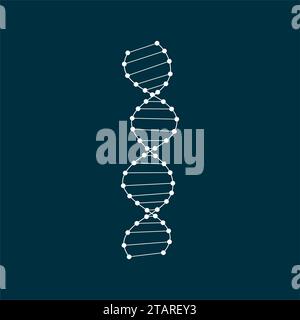 Icône d'ADN blanc dans le style plat isolé sur fond blanc. Vecteur Illustration de Vecteur