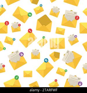 Notifications d'enveloppe de courrier, modèle transparent de fond de communication de message. Illustration vectorielle Illustration de Vecteur