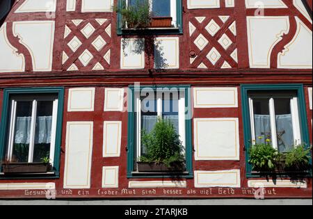 L'extérieur d'une maison à pans de bois à Bacharach, Allemagne Banque D'Images